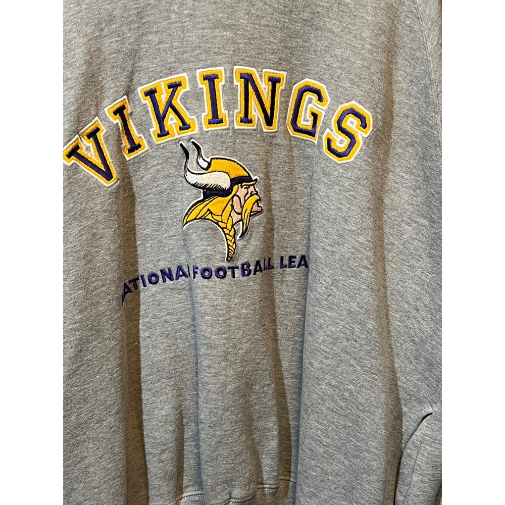 Lee Sport Minnesota‎ Vikings Hoodie NFL Football Gray Purple Gold Mens - Picture 5 of 9